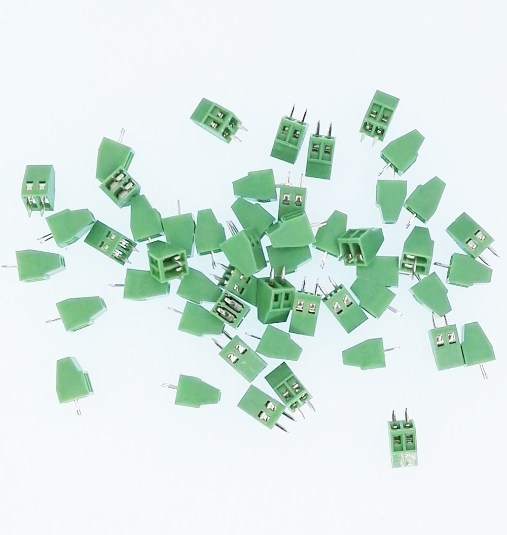 E-Simpo® 50pcs 2.54mm/0.1in 2Pole PCB Screw Wire Terminal Block Connector 2p 3p Optional 2.54mm Pitch Rated 150V6A Cannot Spliced (2.54mm Pitch, 2P)