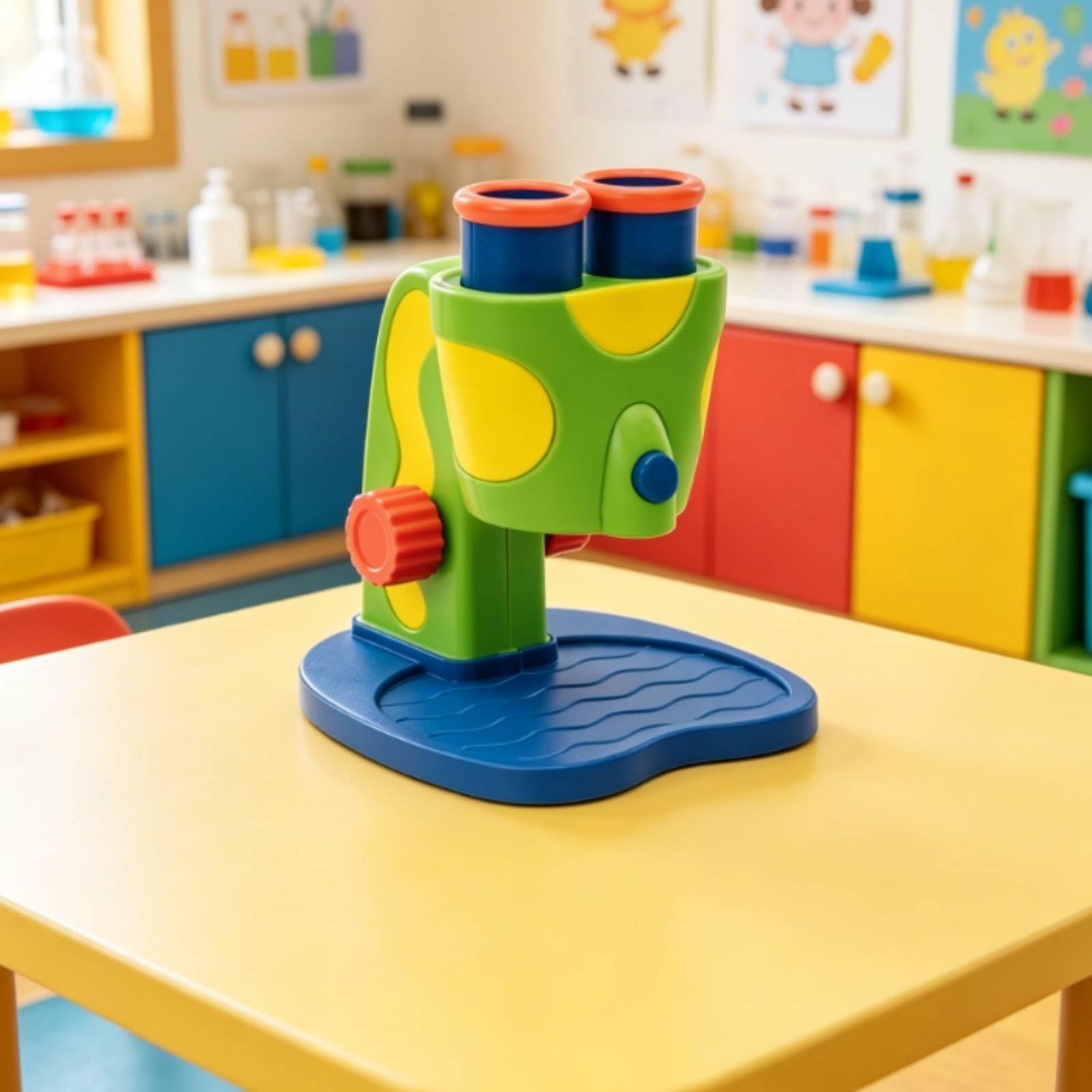 Microscopio Giocattolo Portatile Microscopio con Luce LED Didattico per Casa, Scuola