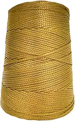 Fio nautico 500g 3mm 500m cores Linha Rabo rato bolsa corda cordão polipropileno croche trico cone (Mostarda)