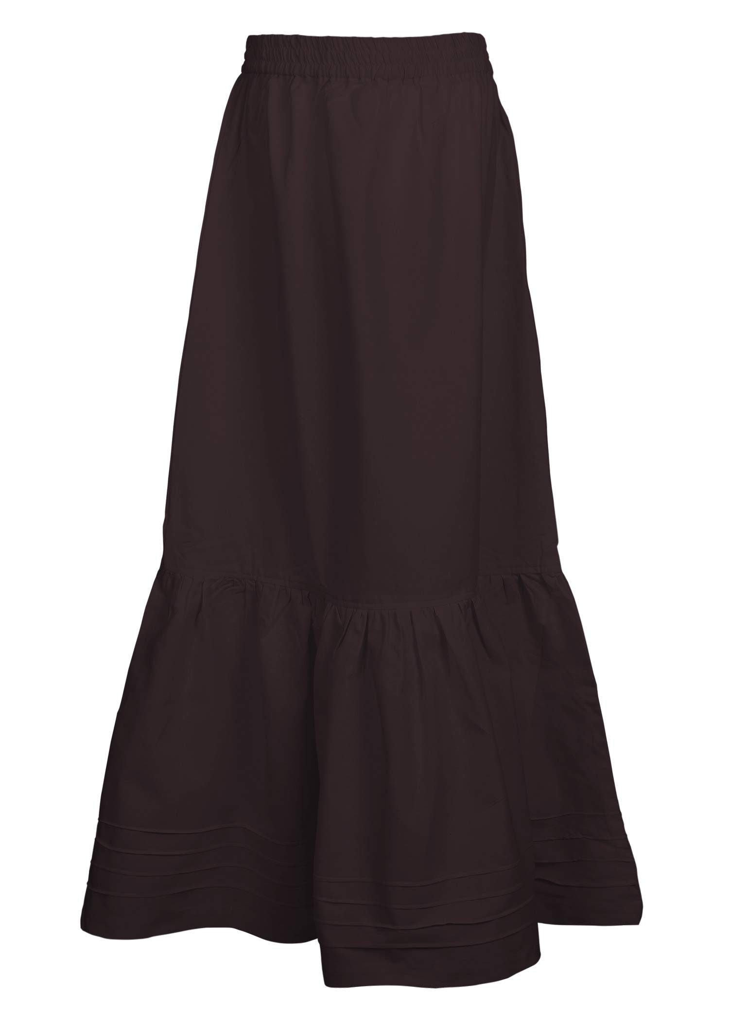 Battle-Merchant Women's Brown Medieval Long Skirt/Underskirt - Viking Larp Costume - Cotton - XX-Large