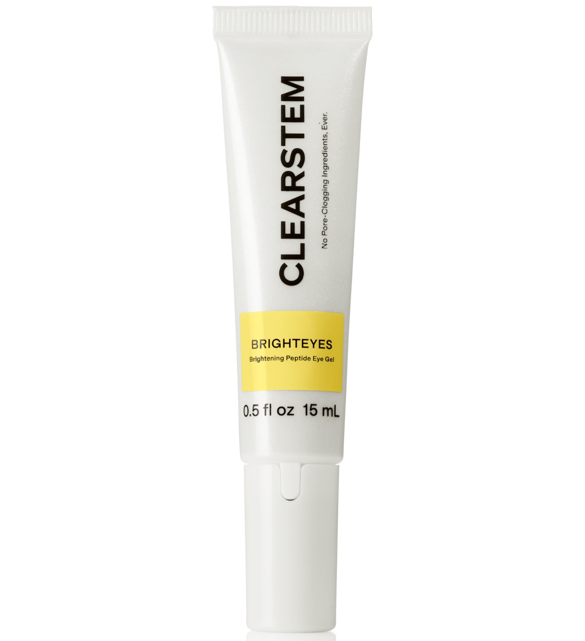 CLEARSTEM BRIGHTEYES Peptide Eye Gel - Anti Aging Eye Cream for Crow's Feet, Puffiness, Dark Circles - Peptides, Plant Stem Cells & Caffeine - Cooling