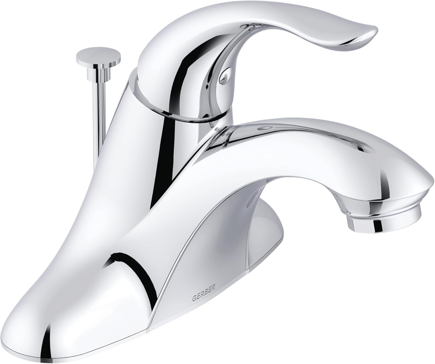 Gerber Viper Single Handle Centerset Bathroom Faucet, side view.