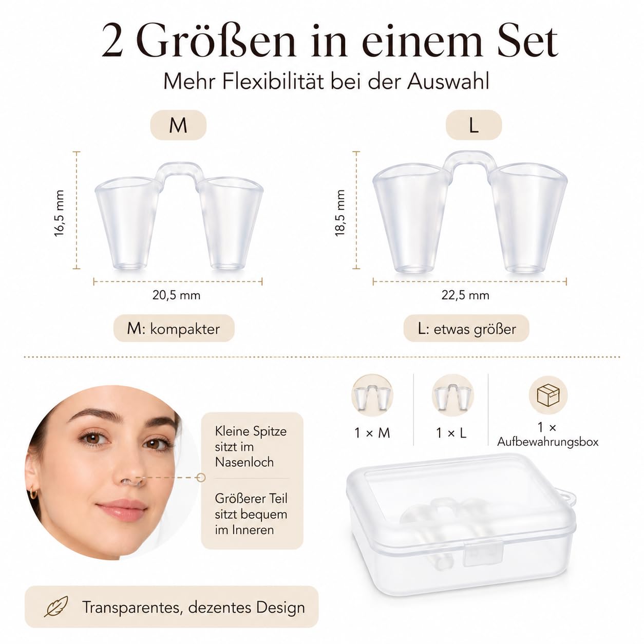 FOMIYES Lot de 2 fixateurs d'expansion nasale - Pour la récupération après une chirurgie nasale - Protection nasale pour nez cassé - Gel de silice transparent