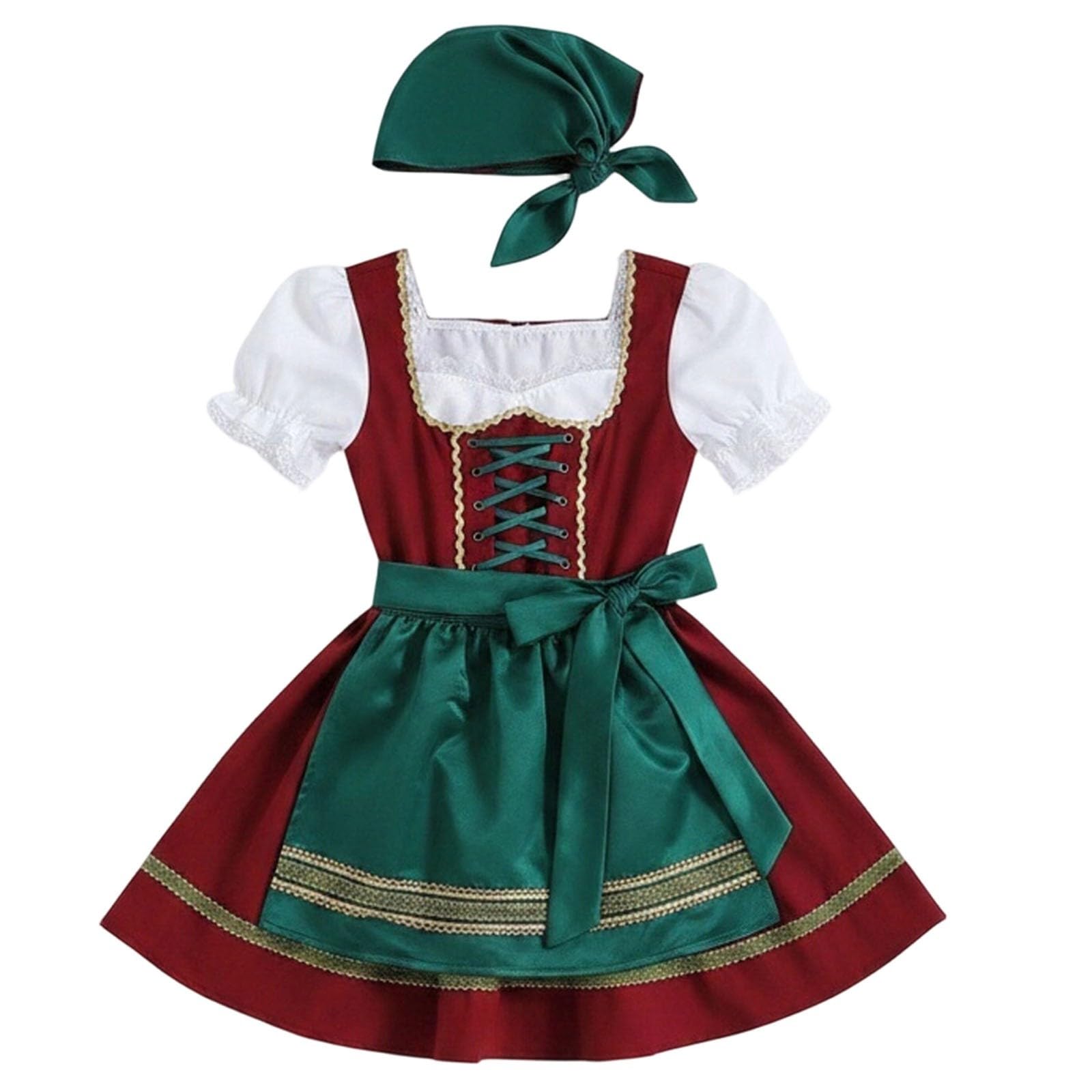 Genérico Disfraz Bruja NiñA 3 AñOs,Vestido BáVaro Infantil Para Oktoberfest Atuendo AlemáN Para Fiestas De Halloween
