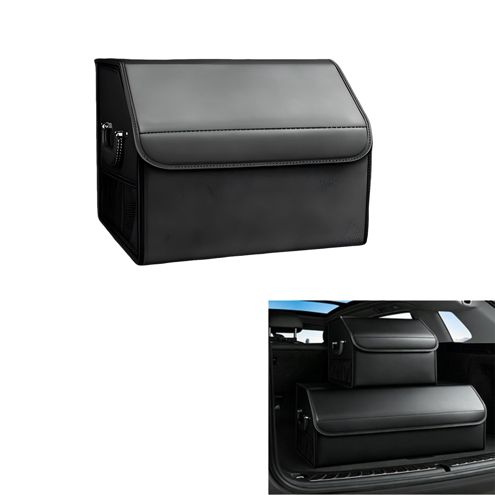 YADKMG Car Boot Organiser For Volvo XC40 Boot Organiser Foldable Car Boot Bag Car Boot Organiser Waterproof Multi Compartment(Black,Small)