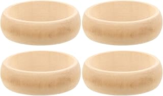 EXCEART Unfinished Natural Wooden Bangle Bracelets for Crafts 3 Inch Round Wood Bangles DIY Painting and Decoration for Kids and Adults