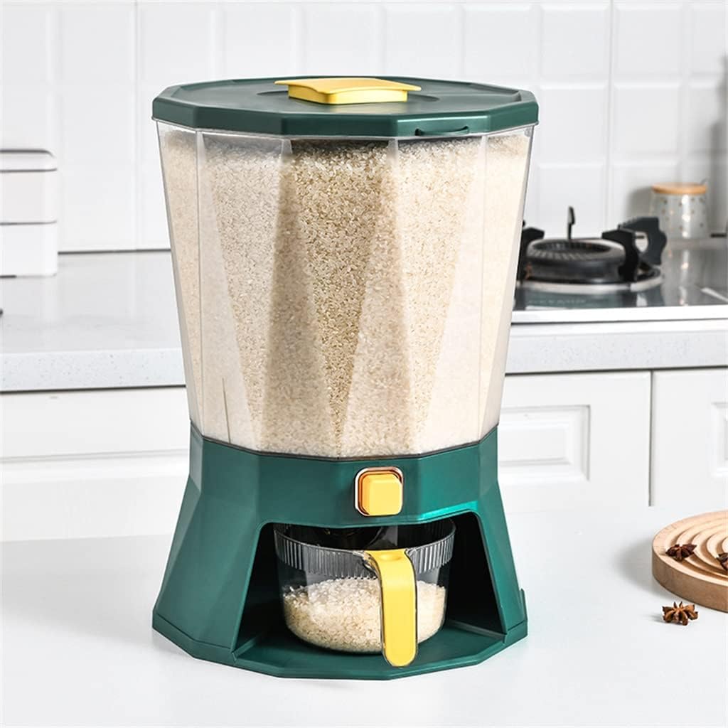Rotating Cereal Containers Automatic Grain Storage Bin Food Container Grains Dispenser Rice Box Bucket