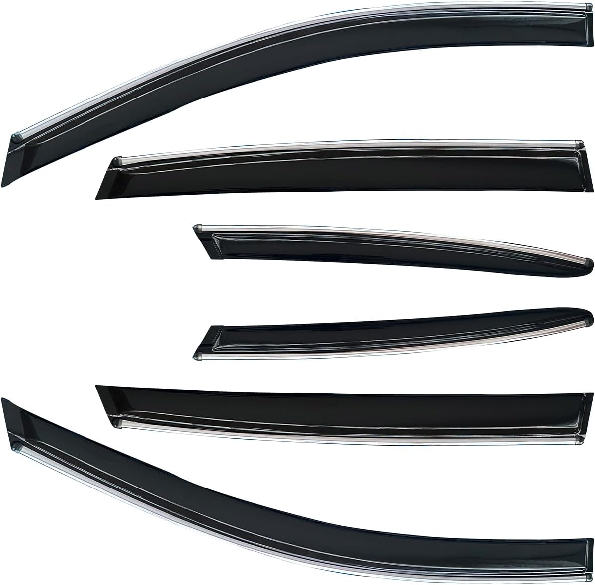 Shatterproof Out-Channel Window Deflectors for Honda CR-V (CRV) 2012 2013 2014 2015 2016 Rain Guards Window Visors for Cars Vent Car Accessories 6 pcs(for CRV 12-16 6-Piece Chrome)