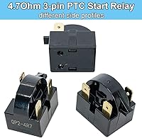 Vista 3 de QP2-4.7/QP2-4R7 - Refrigerador de 4.7 ohmios de 3 pines PTC Start/Starter Relay con protector de sobrecarga de refrigerador, piezas de repuesto