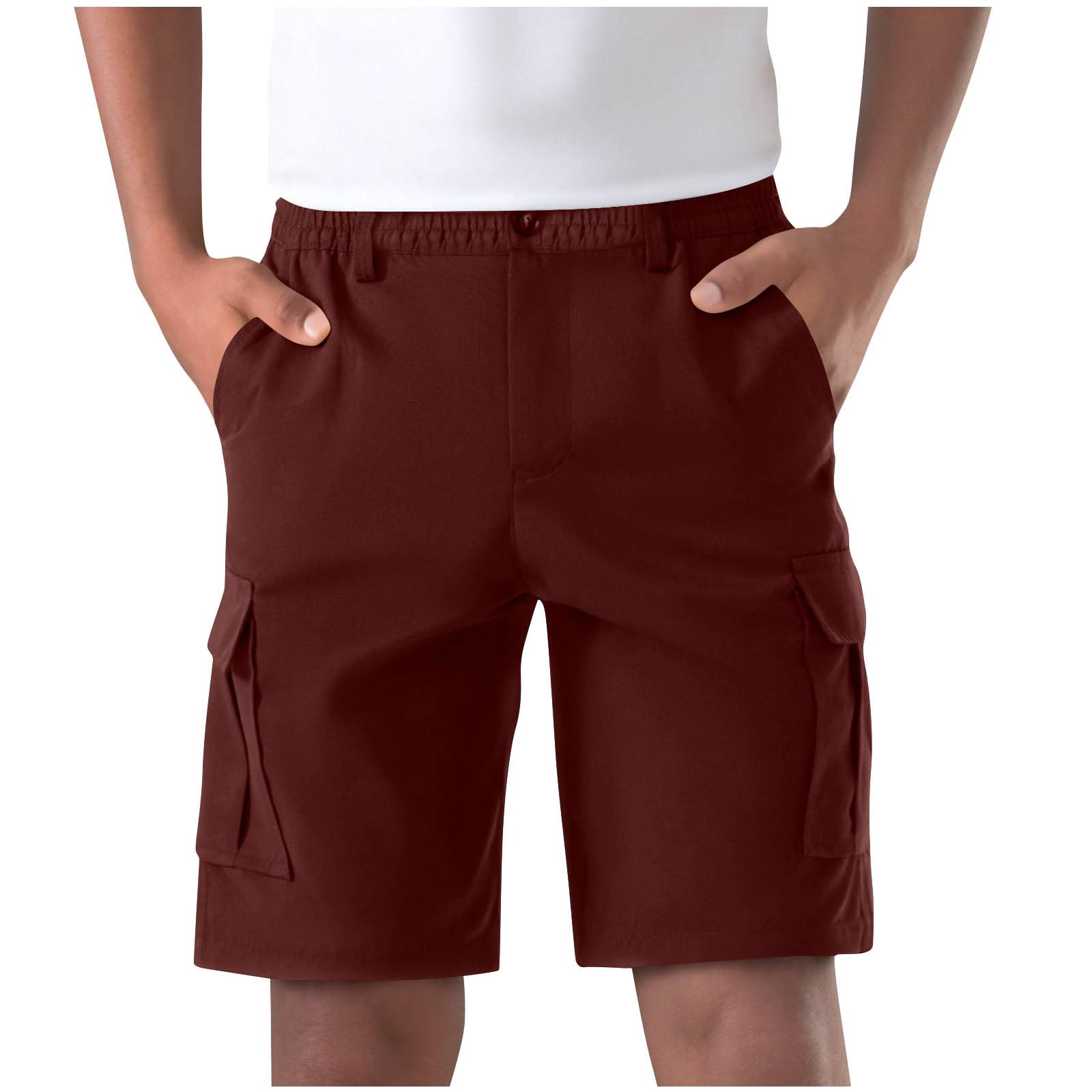 Cargo Shorts Herren Sommer Kurze Hosen Kurz Arbeitshose Chino Shorts Laufshorts Casual Outdoorshorts Cargoshorts mit Taschen Baggy Herrenshorts Elastische Taille Freizeitshorts Wein 3XL