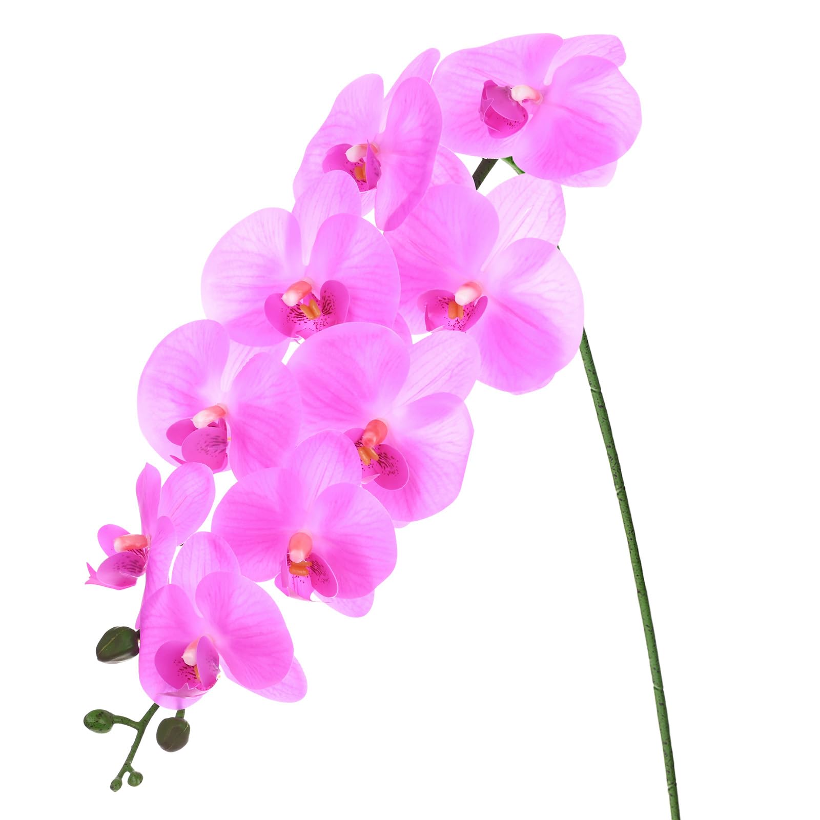 M METERXITY 1-Pack Artificial Orchid Flowers 9 Large Petals 37 Inch Faux Phalaenopsis Silk Bouquets Real Touch Lilac Fake Orchids for Home/Wedding/Christmas/Party/Garden Office