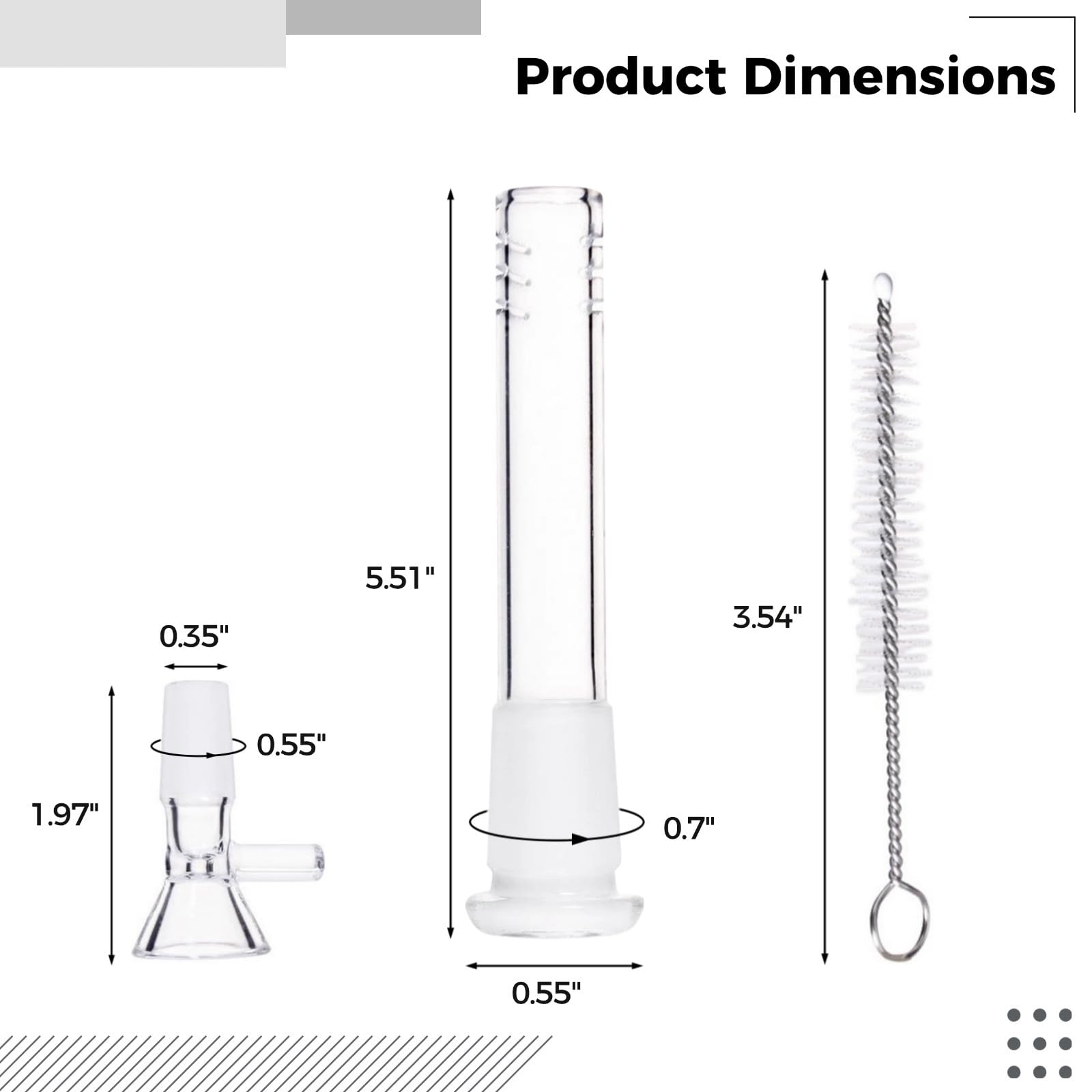 Kit adaptateur de laboratoire en verre, kit mini tube, verre borosilicate fileté de 14 mm avec brosses et entonnoirs, chimie, distillation, filtration, équipement de laboratoire, 1 ensemble