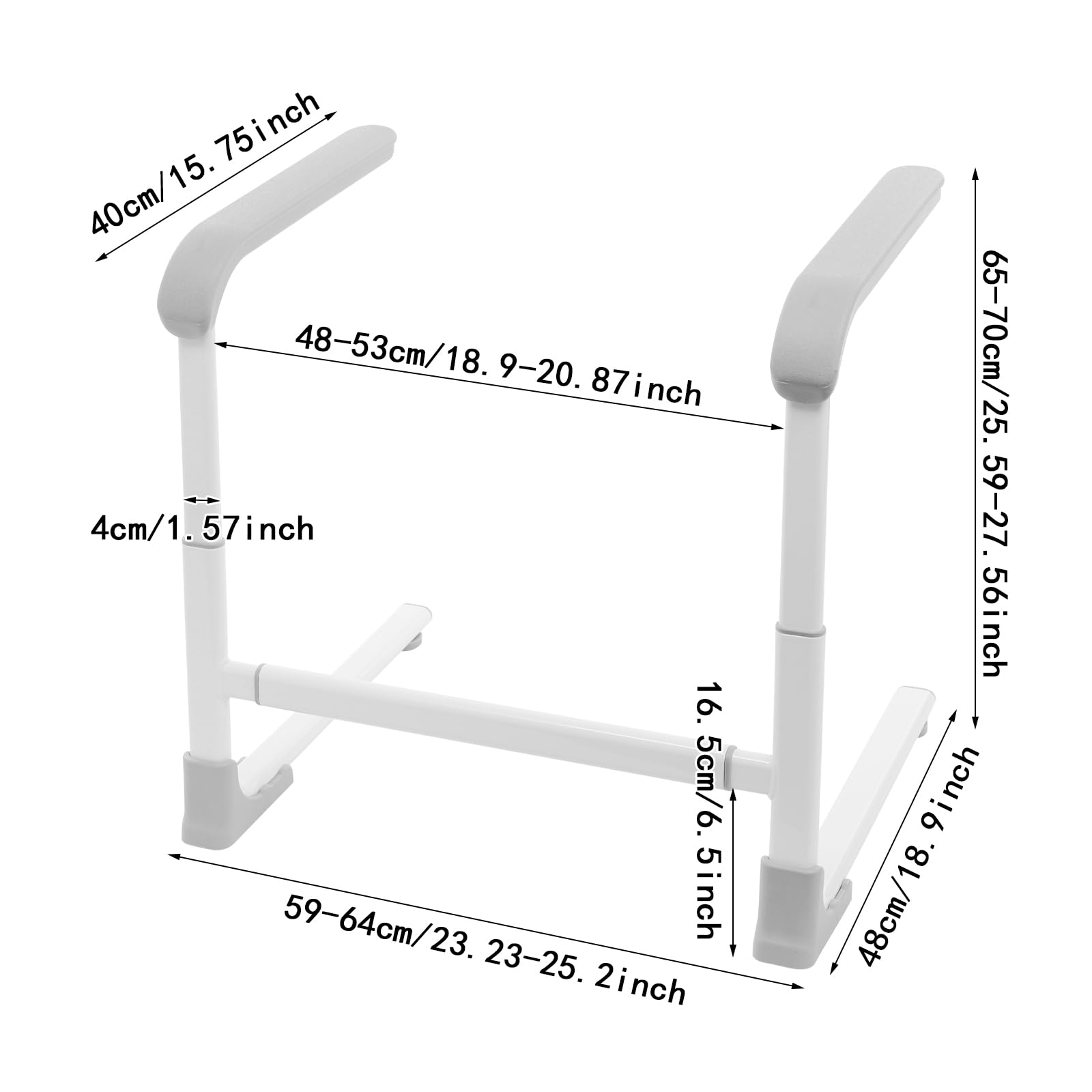 Aide à se lever pour canapé et lit, réglable en hauteur et en longueur, avec poignées antidérapantes, aide à se lever stable jusqu'à 150 kg, poignée pour canapé, toilettes et soins
