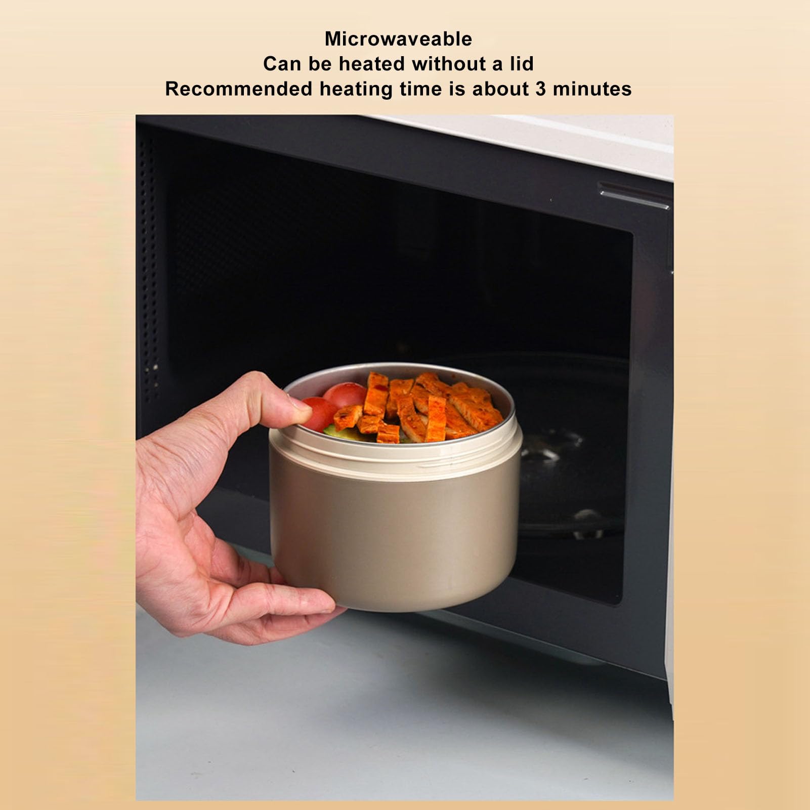 SIXRUN Contenedor de Almuerzo Aislado, Contenedor de Alimentos Aislado de Acero Inoxidable 304 con Tapa y Bolsa Térmica, Caja Térmica Redonda a Prueba de Fugas Mantiene la Comida Caliente de 4 a 5