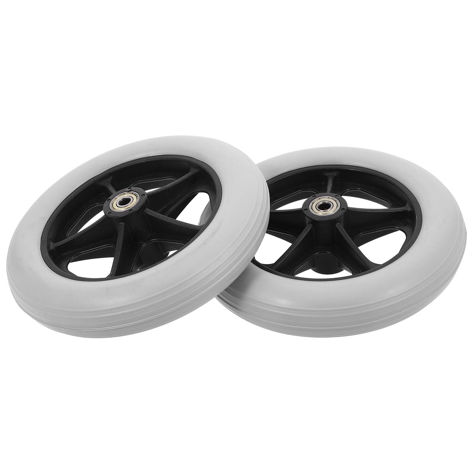 Ruote di Ricambio Anteriori in PVC 2 Pezzi per Deambulatore e Carrello della Spesa Installazione Facile