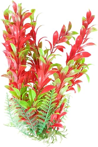 balacoo Adornos en miniatura Redhood Plantas de acuario de plástico Peces Decoración de acuario Acuario Hierba Plantas Adornos de pecera roja