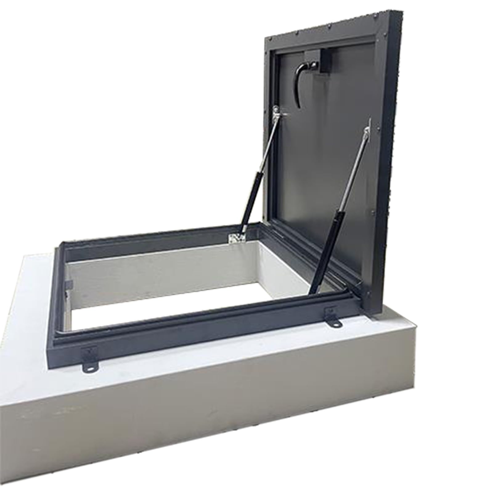 LXLZYXSF Roof Hatch Door Skylight Cover, Well Lid with Gas Struts & Swivel Lock Handle, Emergency Exit Cover 55cm-195cm L, Aluminum Cellar Cover(LXW-195x50cm/76.8x19.7in)