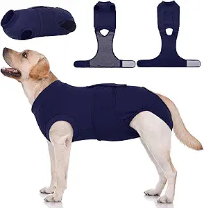 Kuoser Dog Surgery Suit Female Spay, Dog Recovery Suit Male Neuter, Puppy Clothes Onesie for Surgery Anti Licking Abdominal Wounds Pet Surgical Recovery Bodysuit Shirt, Substitute E-Collar & Cone