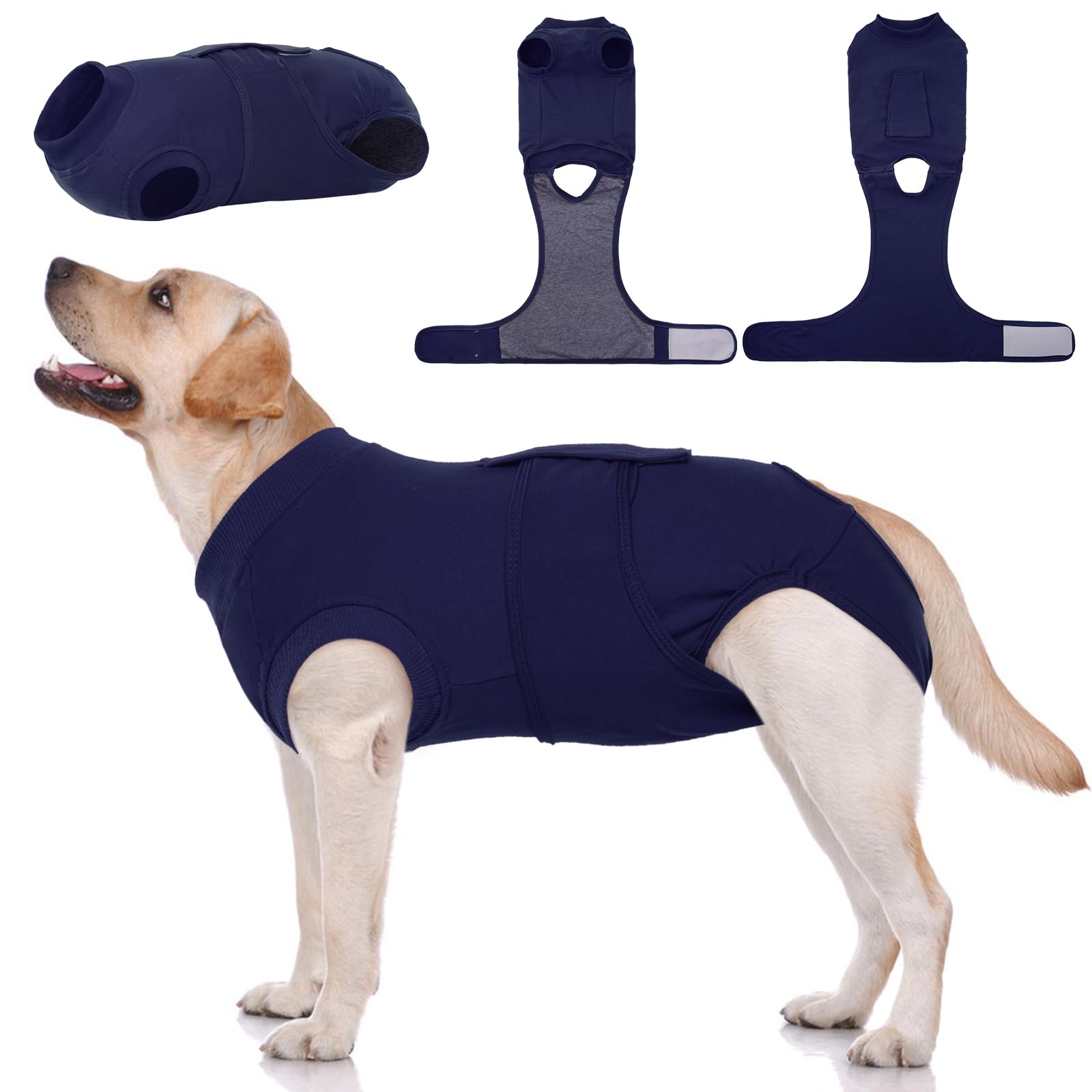 Kuoser Dog Surgery Suit Female Spay, Dog Recovery Suit Male Neuter, Pet Clothes Onesie for Surgery Anti Licking Abdominal Wounds Puppy Surgical
