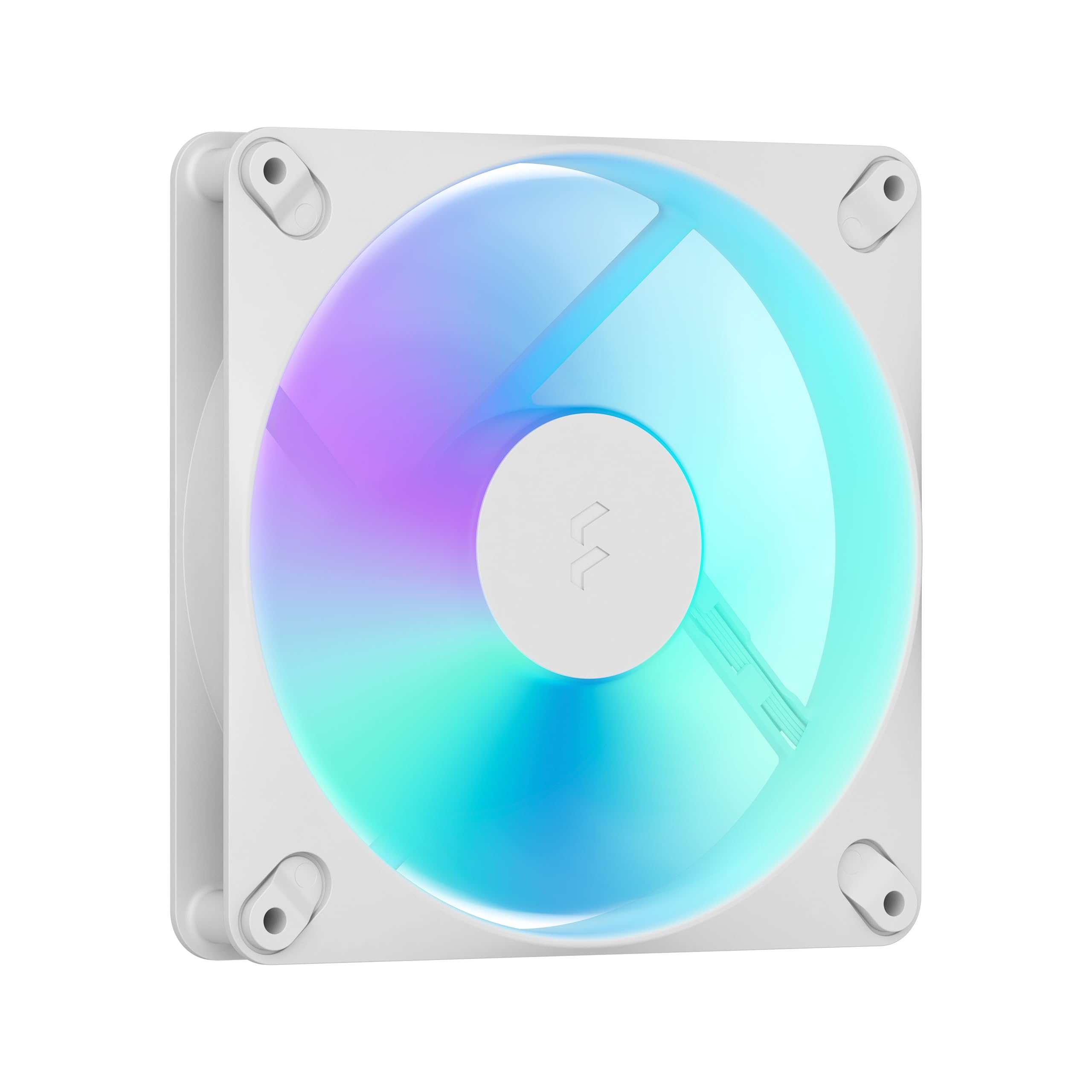 Fractal Design - Dynamic 3 14 RGB White 140 mm PWM Fan – ARGB Gen 2 Lighting – Swept Blade Design – Daisy-Chainable Cable – Rifle Bearing