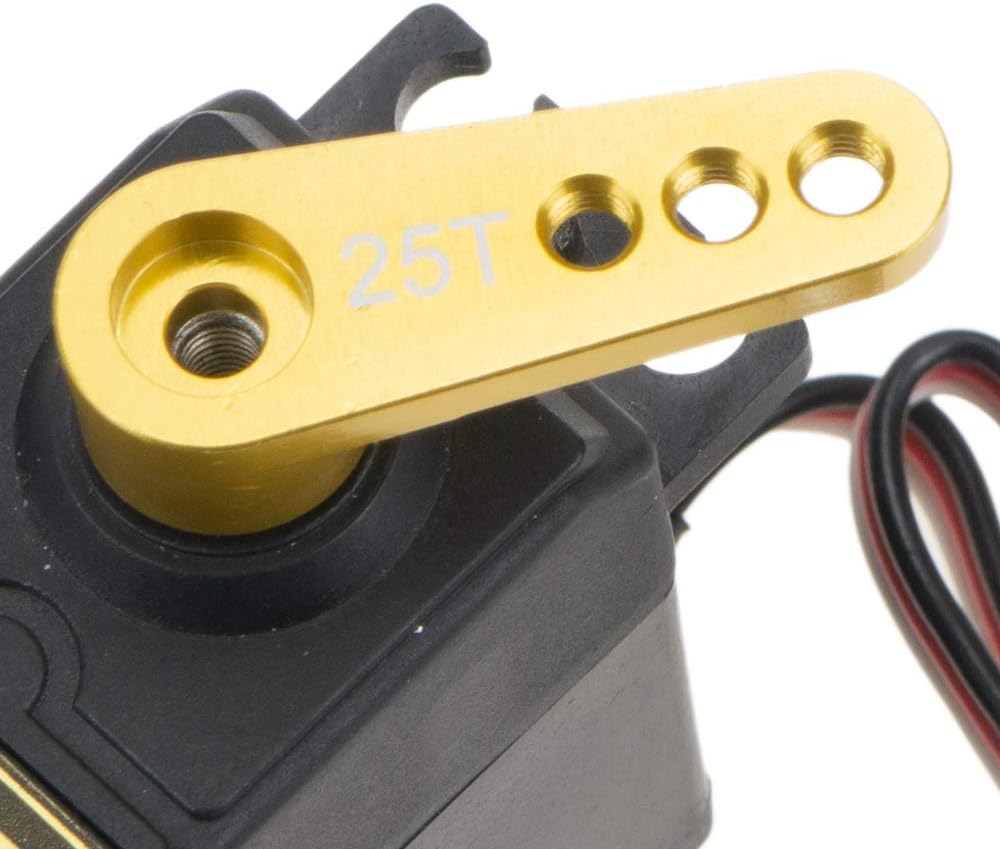 Aluminum 28.5mm 25T Teeth Tooth Steering Half Servo Arm Horn for 1/10 Rc Hobby Model Car/Boat Futaba Traxxas Slash,Pack of 2, Cojoys (Yellow)