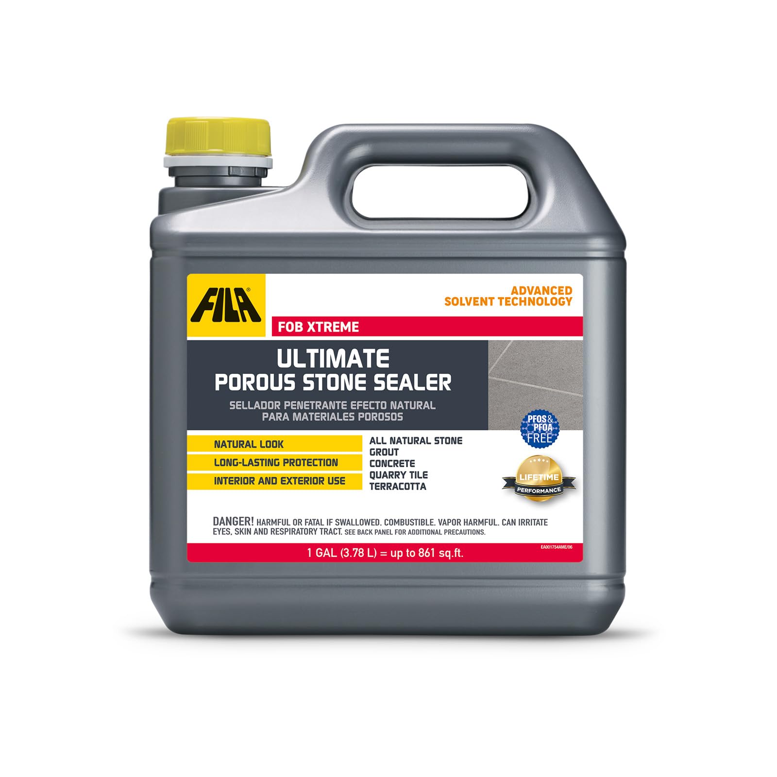 FILA Surface Care Solutions, Porous FOB Xtreme, Stone and Concrete Sealer, Solvent Based, 1 Gal