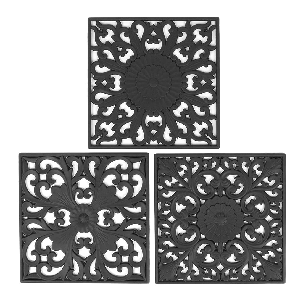 European Silicone Heat Insulation Pad to Protect the Desktop Pad Classical Pattern Hollow Anti-scalding Pot Pads Pot Pads Holder for Countertop Silicone for Kitchen