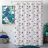 Fácil de cuidar: cortina de baño completamente llena, podría ser adecuada para la mayoría de la decoración del baño, consulte el patrón simple y elegante.