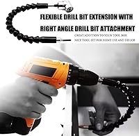 Vista 9 de Soporte de extensión de broca flexible+adaptador de taladro inalámbrico de impacto en ángulo recto + juego de brocas mini destornillador, 10 piezas