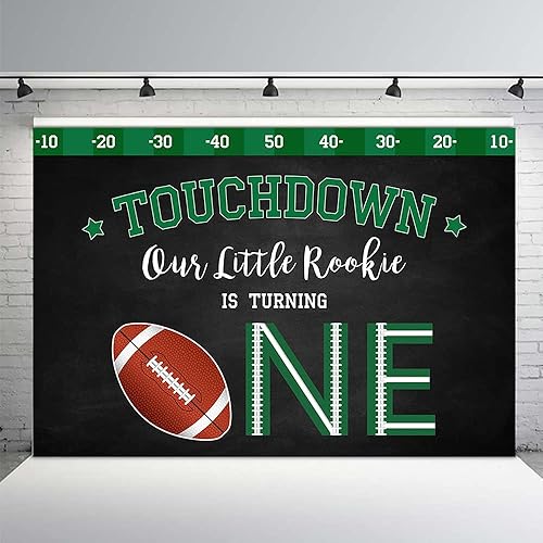 Miniatura 9 de MEHOFOND 10 x 7 pies Touchdown Rugby Boy - Fondos de fotos de un cumpleaños de fútbol americano, pequeño novato, feliz primer cumpleaños, juego