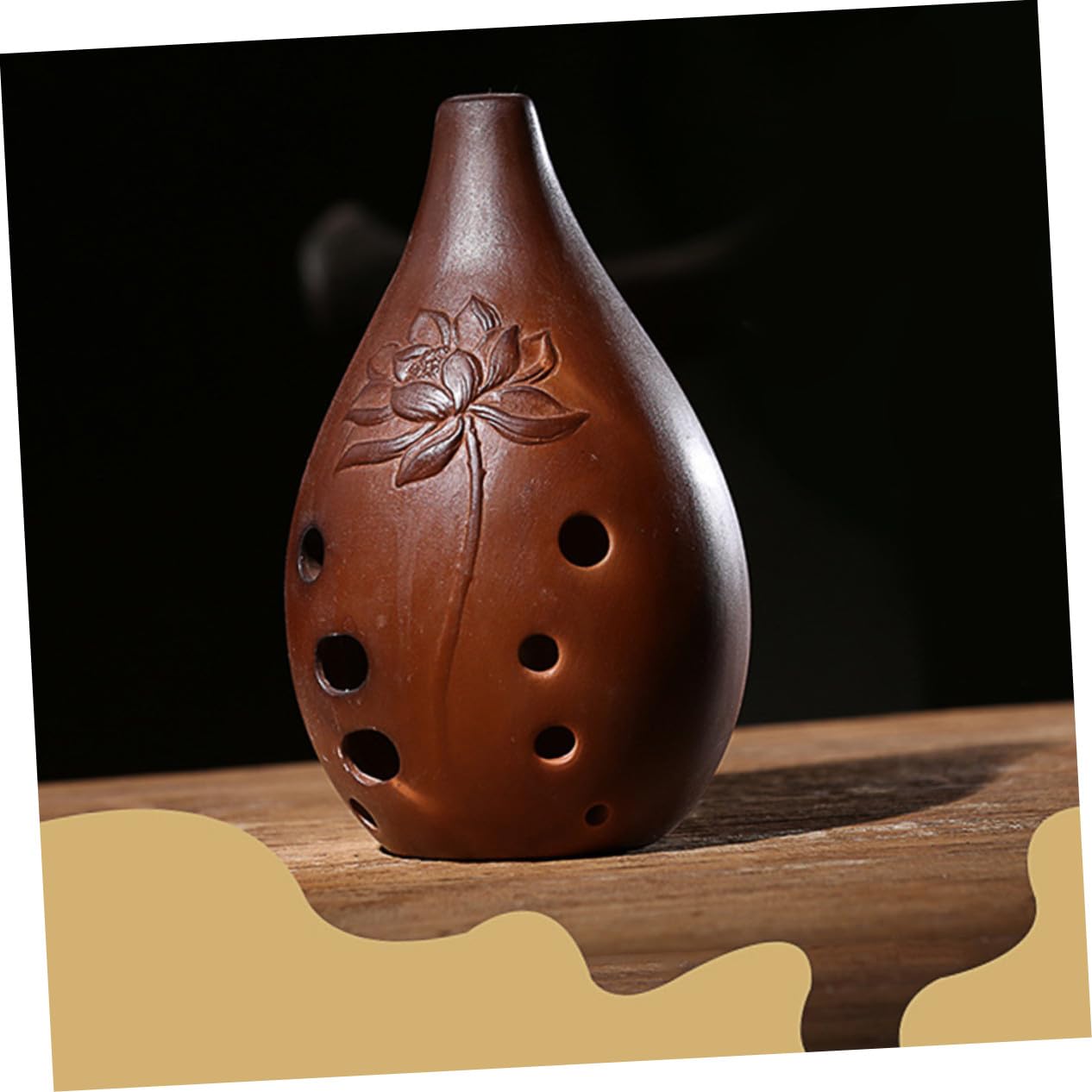 BESPORTBLE Ocarina in Ceramica Antica Xun Instrumento Flauto Cinese 10 Fori Tonalità F Suono Profondo Strumento Musicale per Principianti Artisti