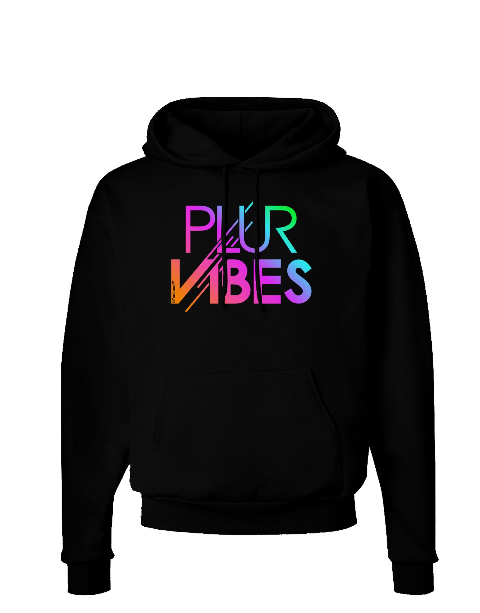 TOOLOUDPLUR Vibes Dark Hoodie Sweatshirt Hooded Pullover Pockets