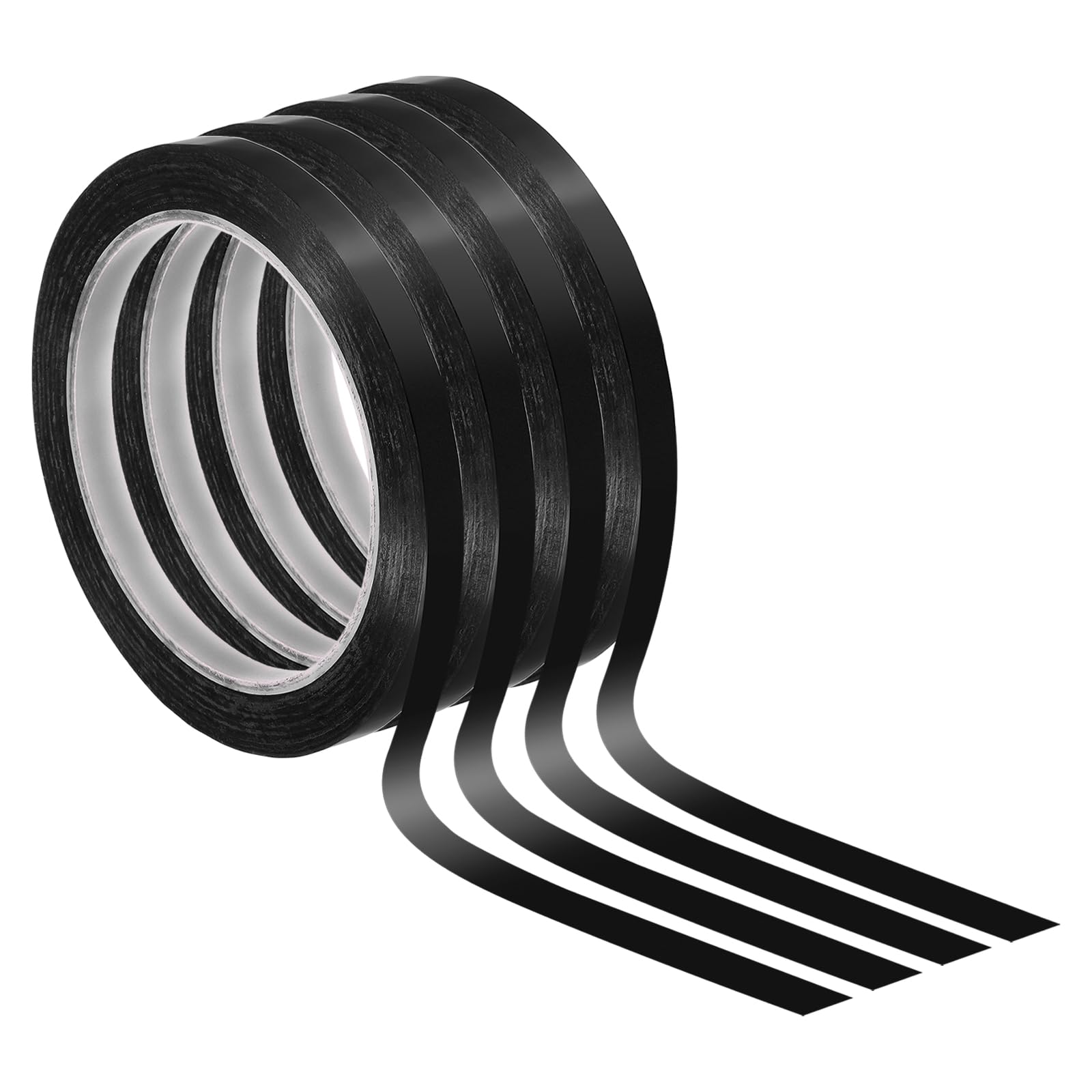 PATIKIL 5/16" Whiteboard Tape, 4 Pack Thin Dry Erase Tape for Graphic Chart Marking DIY Art, Black