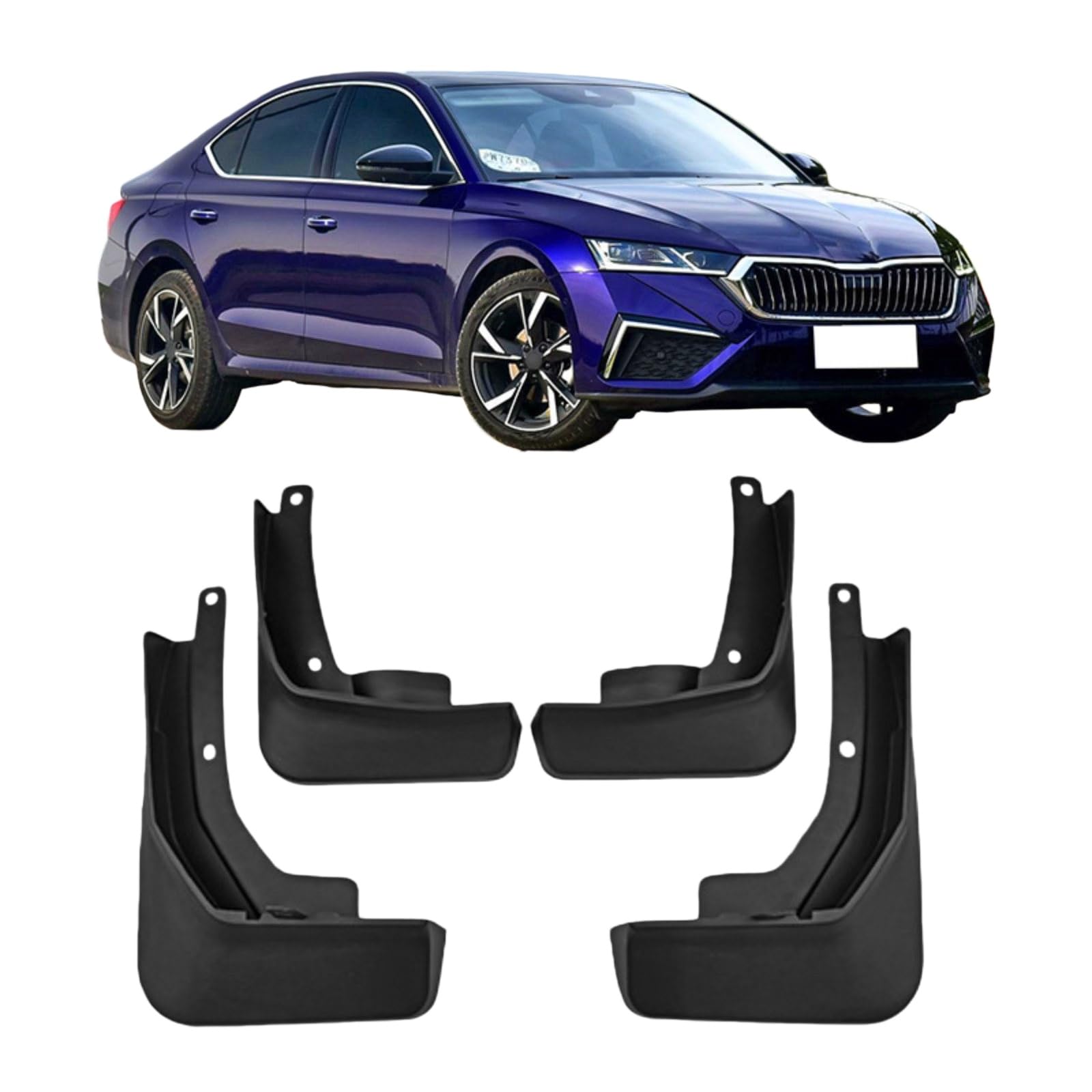 Car Mudguard for Skoda Octavia Pro 2021, No Drill Mudflaps All-Weather Fender Front & Rear Mud Guards Splash 4PCS