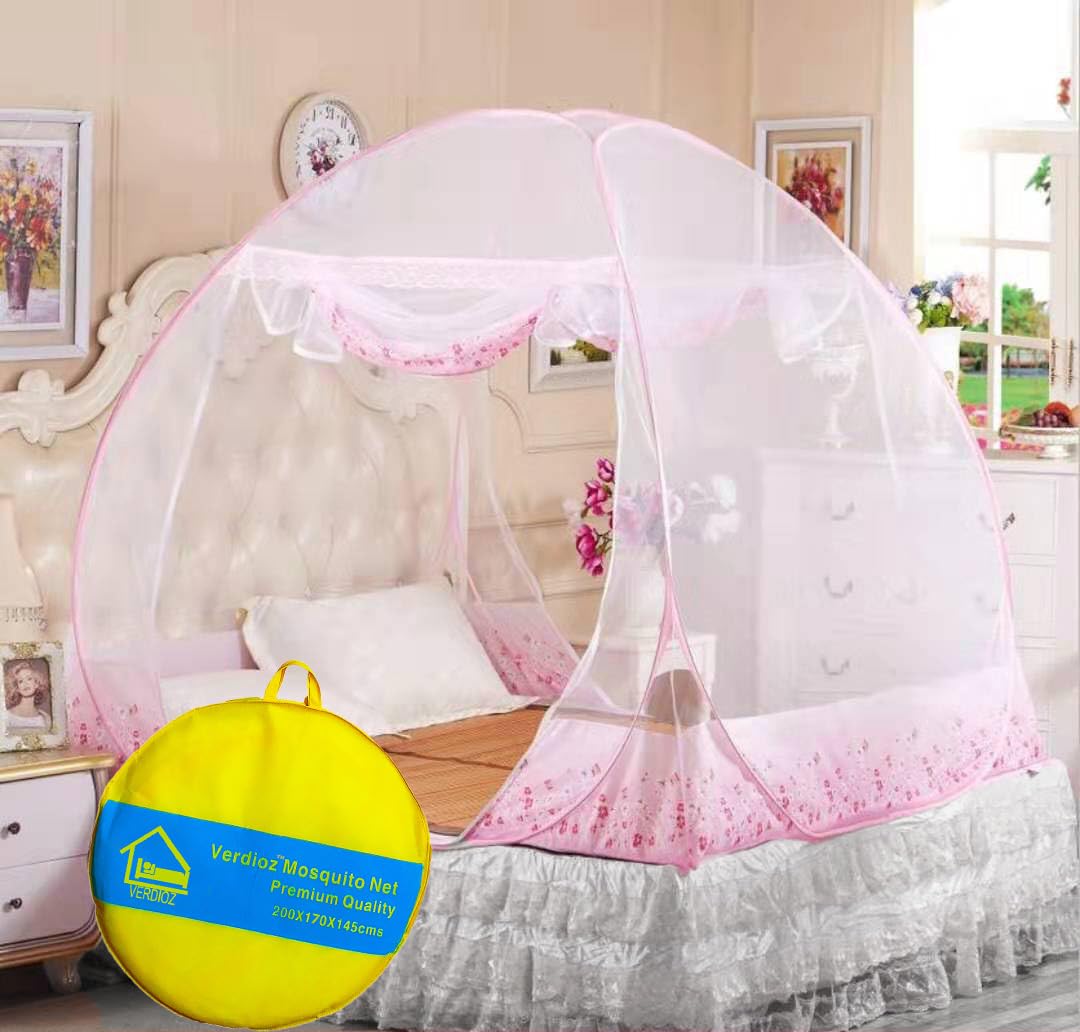 VERDIOZ Queen Size Mosquito Net for Bed, Suitable for Adult, Kids & Baby, Corrosion Free Wire, 30 GSM Bright White Net, with Ventilation, Visibility & Saviour Kit (200X170X145Cm, Queen Size, Pink) (B08JLKXVVW) Amazon Price History, Amazon Price Tracker