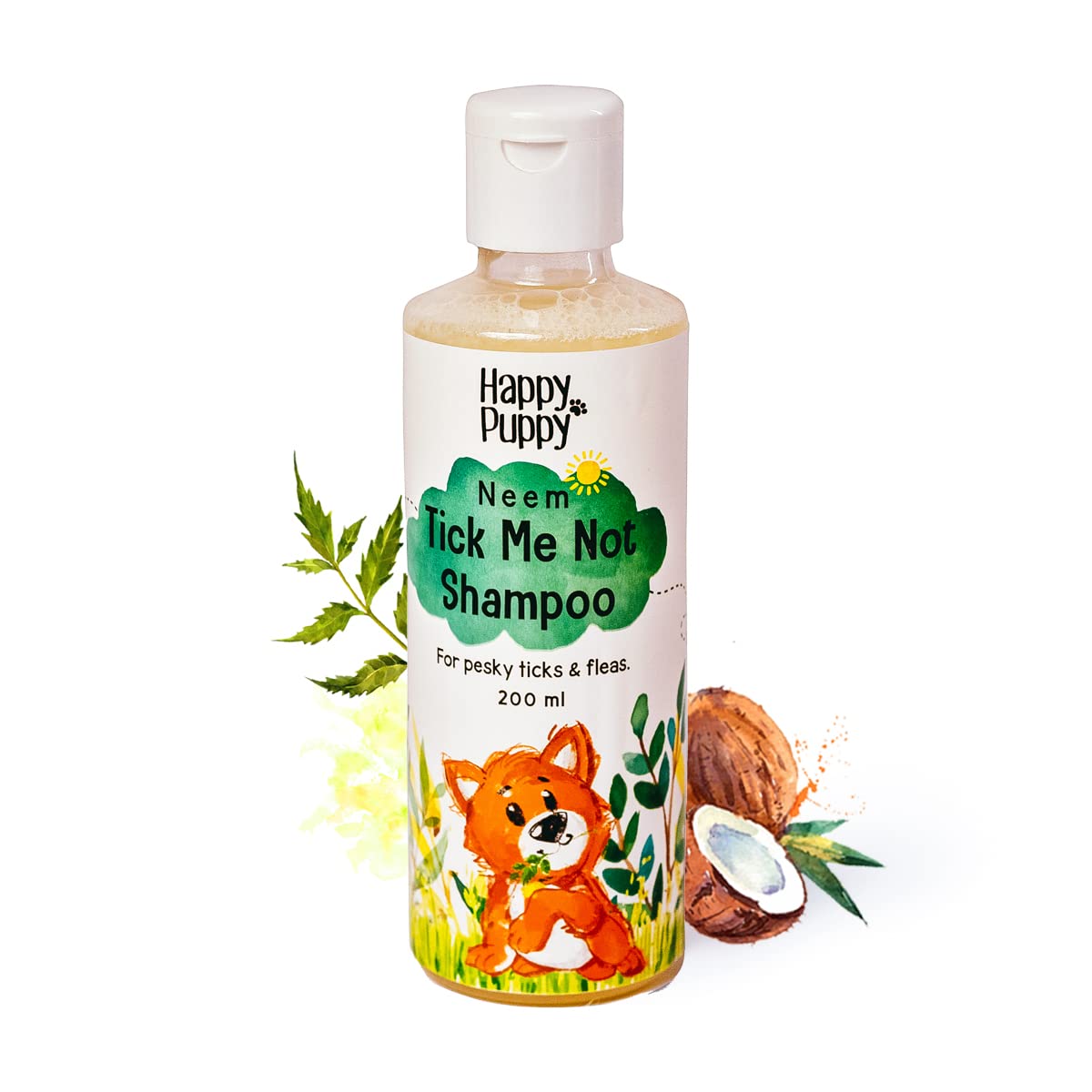 Happy Puppy Organics Tick Me Not Dog Shampoo: Unleash Shine, Repel Ticks & Fleas (200ml)