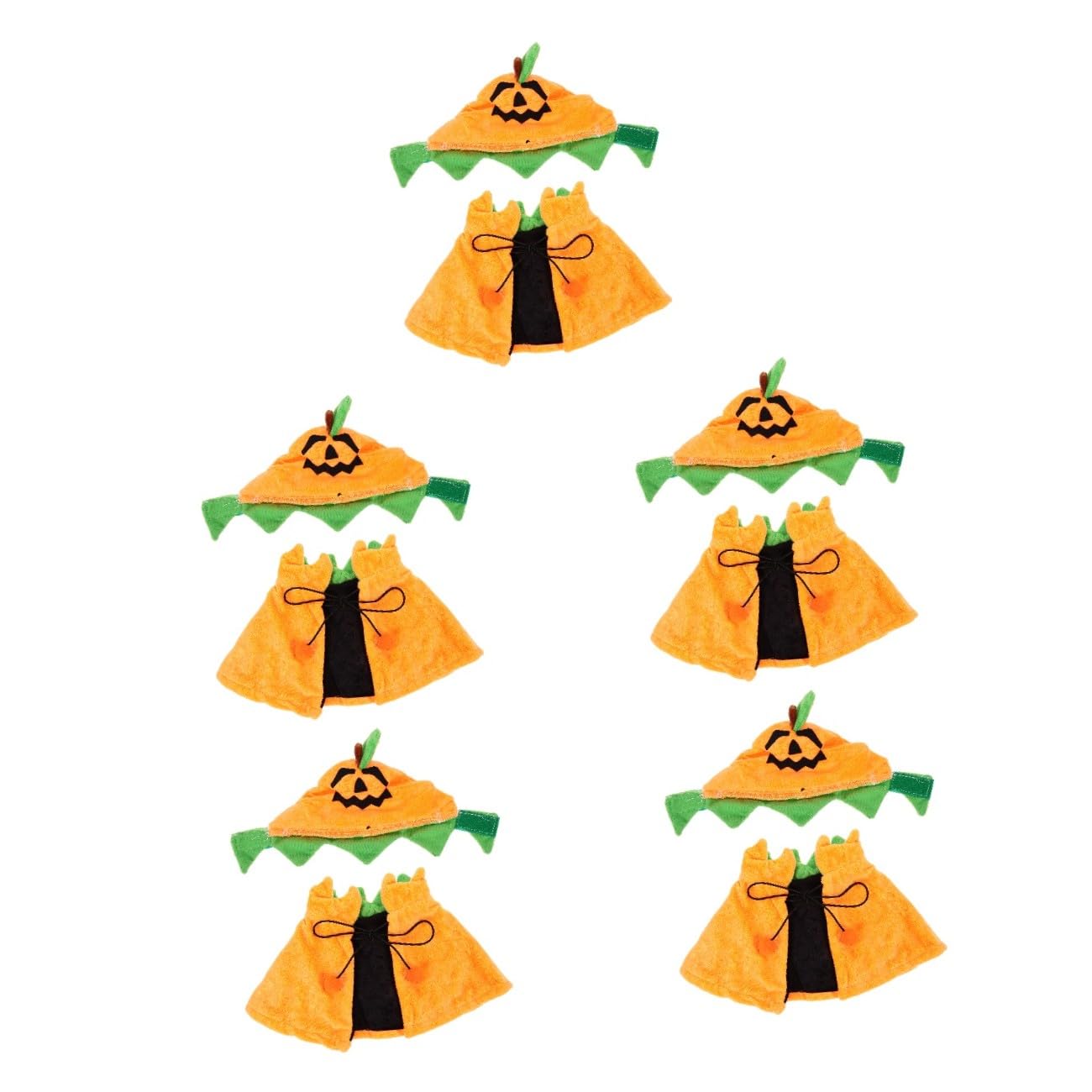 BESPORTBLE 5sets Costumi Per Animali Domestici Cappello e Mantello Tema Zucca Per Halloween Accessori Per Cani e Gatti Abbigliamento Festivo Per Feste e Occasioni Speciali