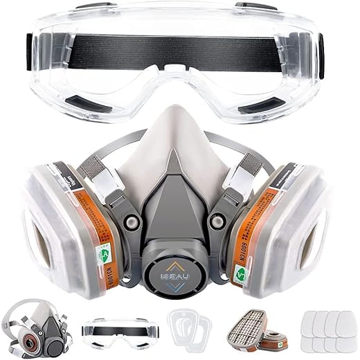 ISEAU Reusable Respirator Mask with Safety Glasses