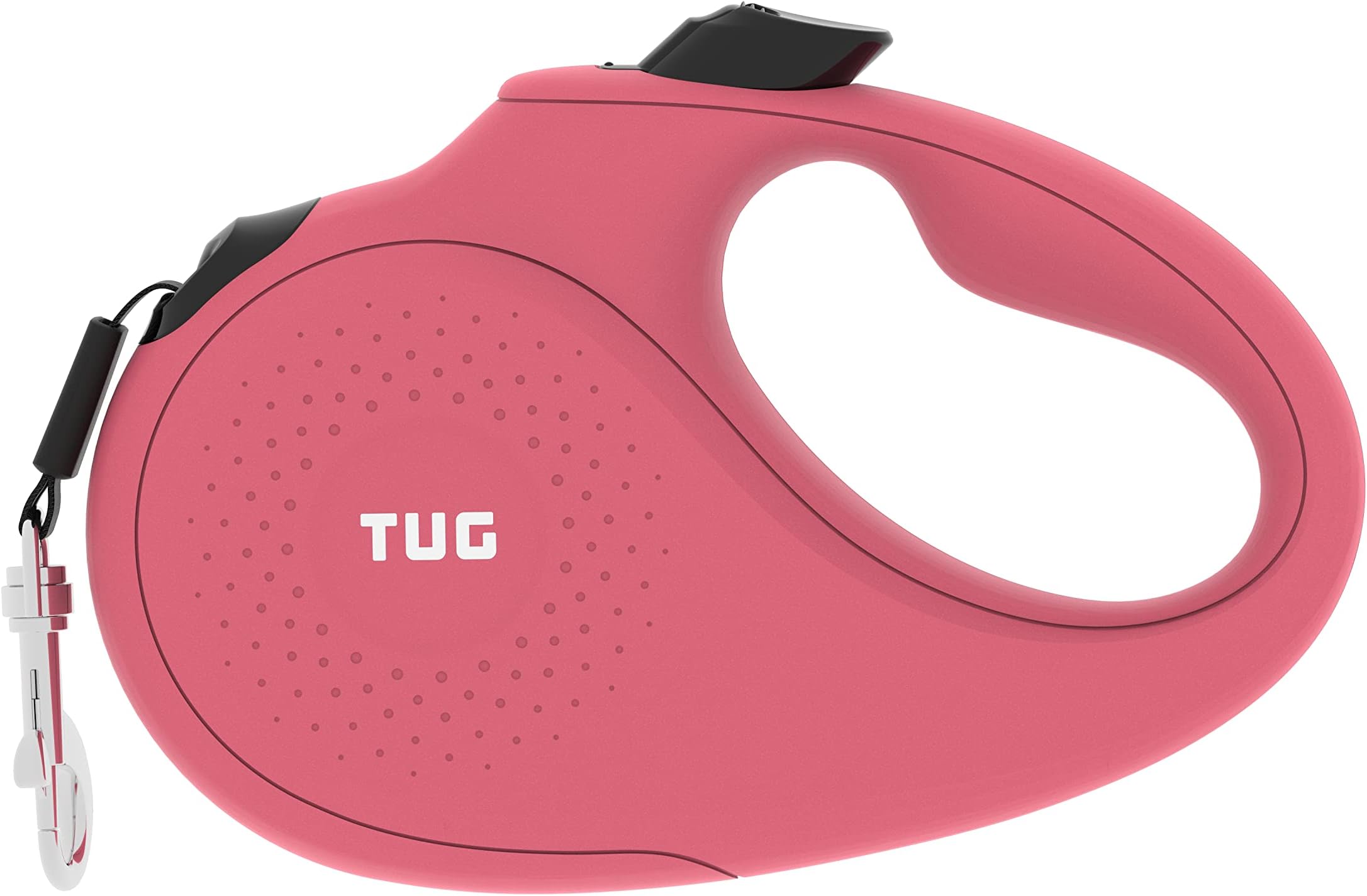 Monochrome 360° Tangle-Free Retractable Dog Leash | 16 ft Strong Nylon Tape (Medium, Pink)