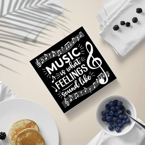 Miniatura 4 de Music is What Feelings Sound Like - Letrero de madera para el hogar, oficina, granja, aula, regalos de inauguración de la casa, regalos inspiradores