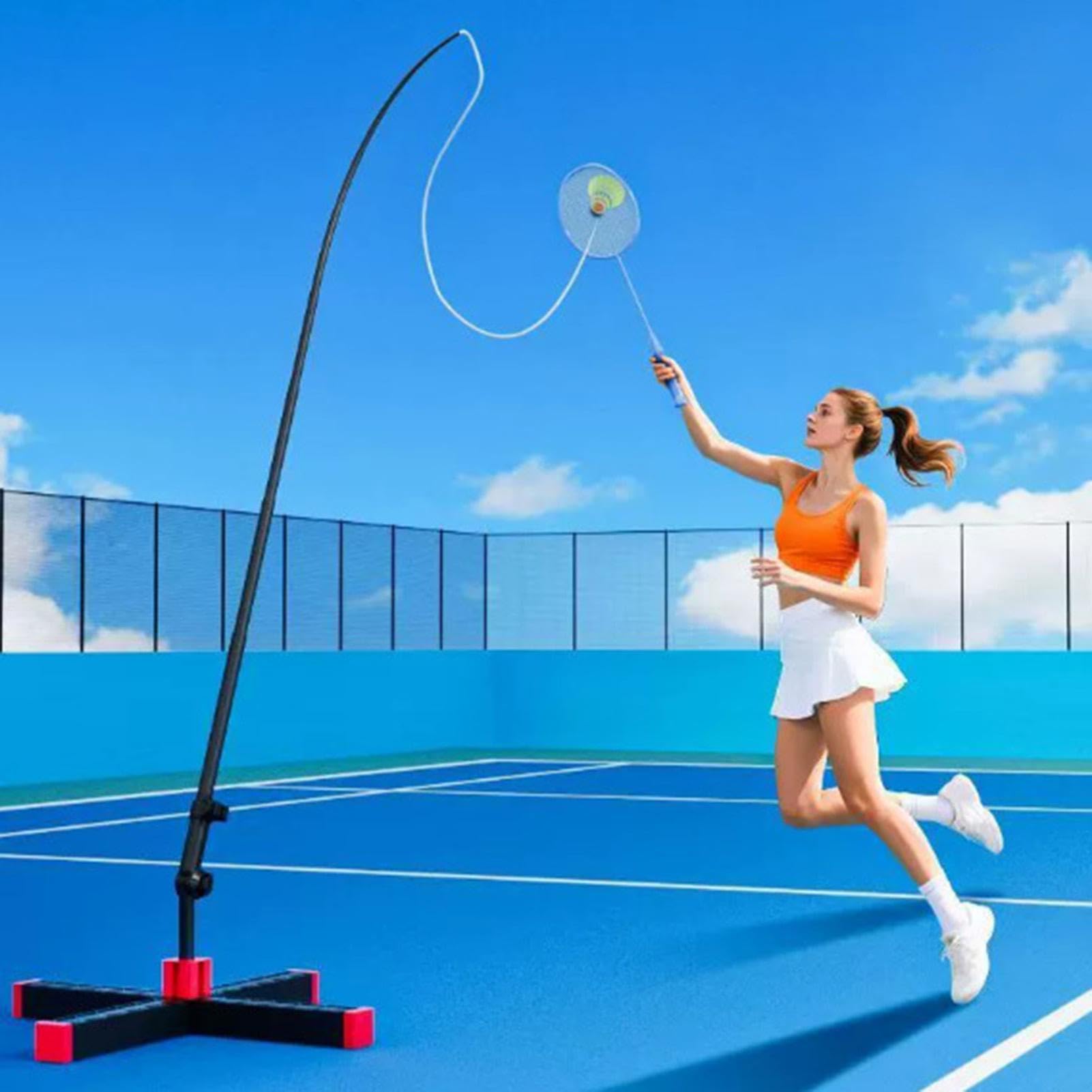 Attrezzo Da Allenamento Badminton Strumento Auto-Esercizio Rimbalzo | Supporto Per L'Auto-Allenamento Al Badminton Per Donne Uomini Ragazzi Uso Interno Esterno Casa E Giardino