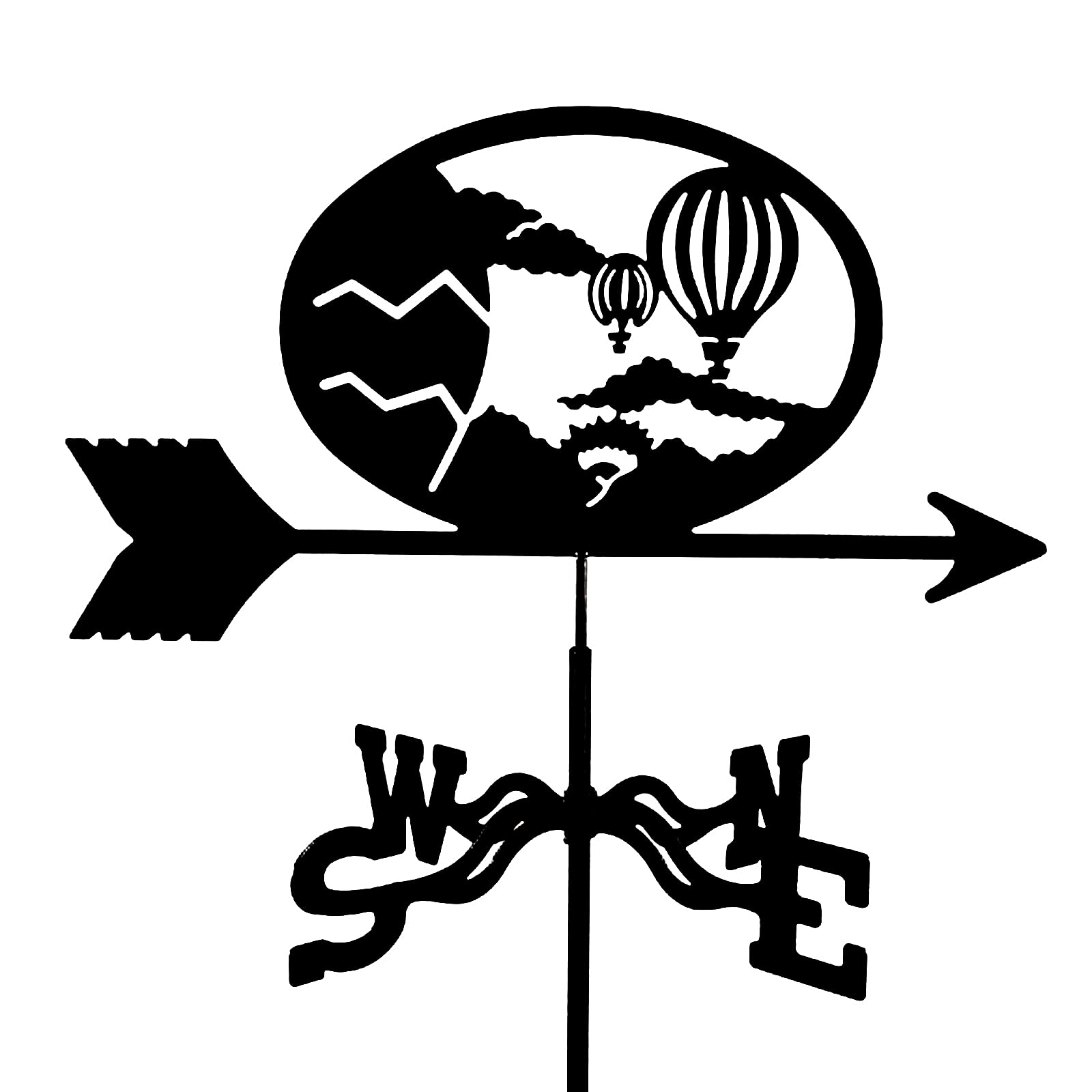 TAXXII Wind Vane, Animal Stainless Steel Weathervane Vane Weathercock Direction Indicator Measuring Tool for Outdoor Iron Roof Garden Yard Decoration