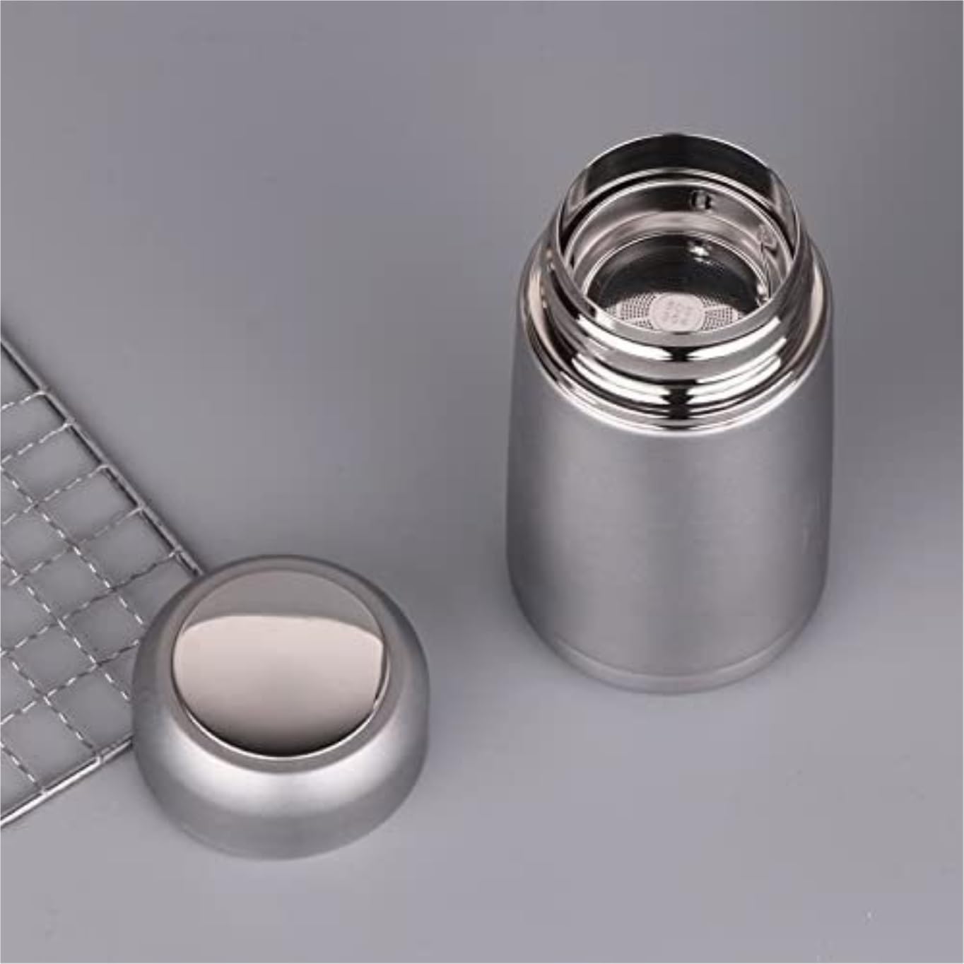 Borraccia Simpatico Thermos per Thermos in Acciaio Inox, Tazza da Viaggio per Acqua, Thermos per tè da Ufficio Water Bottle(Blue,Silver)