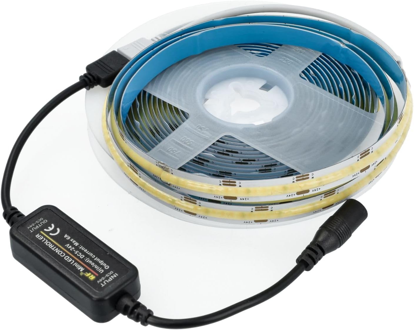 Jandei – Pack 2 Tiras Led COB 24V 5m, CCT Luz Blanca de 2700K a 6000K. Ancho 10mm, Adhesiva, Flexible - Incluye Transformador, Controlador y Mando a Distancia