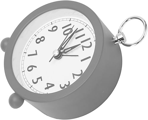 Miniatura 9 de soobu Reloj despertador circular, pequeño despertador circular alimentado por batería con botón de encendido y apagado para dormitorio de noche