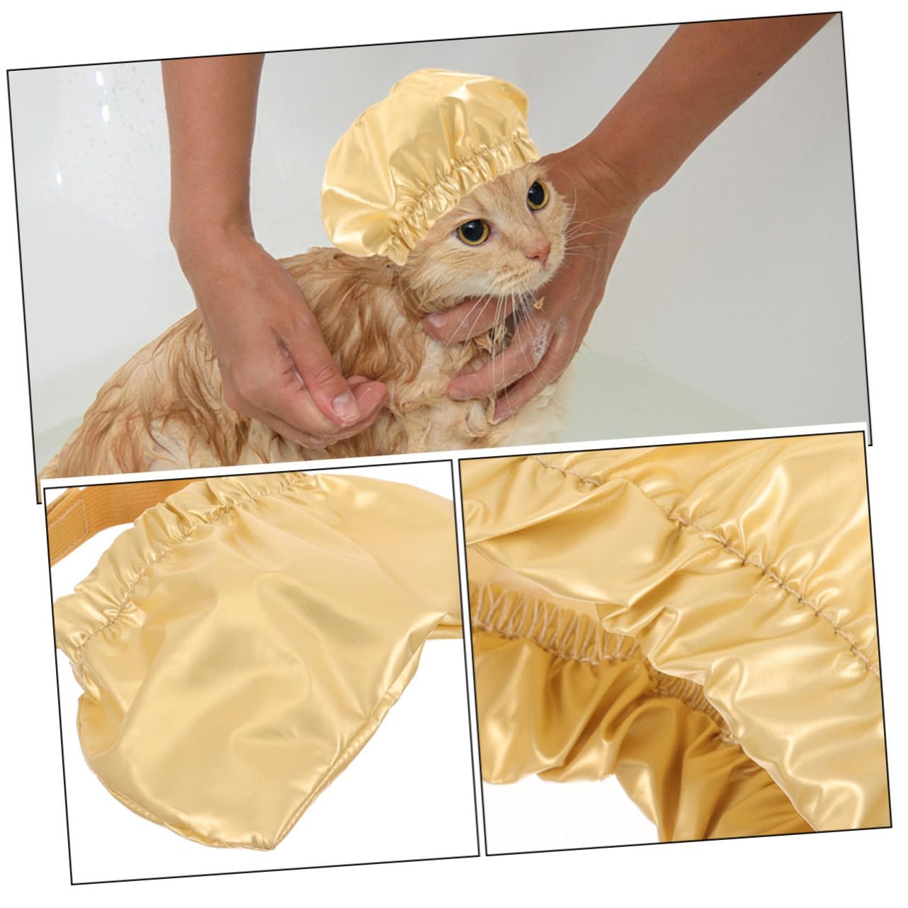 CIYODO Dog Bath Cap Pet Shower Cap Kitten Shower Caps Pet Ear Covers for Shower Pet Bath Ear Protection Puppy Shower Hat Dog Ear Cover French Bulldog Shower Cap Hood Adjustable The Pet