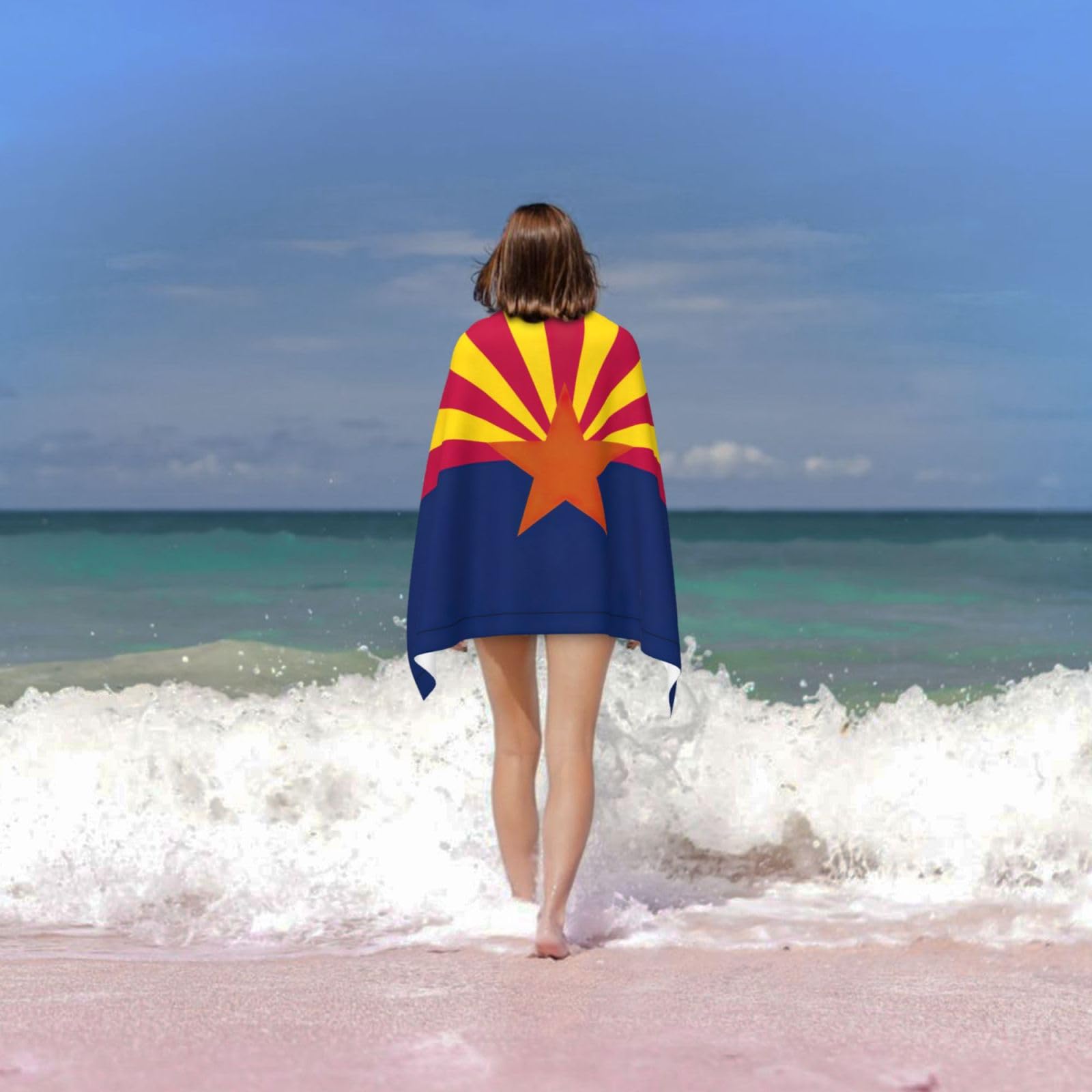 Flaga stanu Arizona nadruk dorośli ponadwymiarowe ręczniki kąpielowe plażowe szybkoschnące miękkie lekkie prezent podróżny