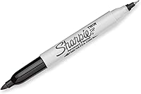 Vista 3 de Sharpie Twin-Tip Permanent Markers, Ultra Fine and Fine Point, 12-Count (Black)