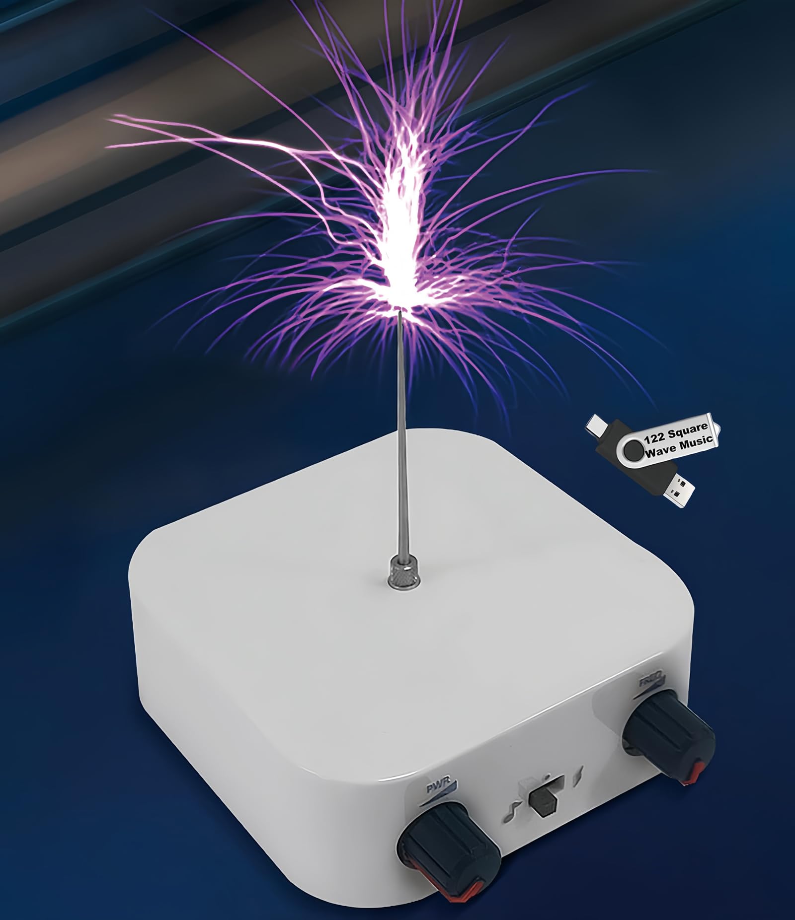 Tesla Coil Music Solid State Bluetooth Tesla Coil Głośnik Dotykowy Sztuczna Błyskawica Spark Gap Arc Generator Pulpit Zabawka Łuk Plazmowy Głośnik Elektryczna Bezprzewodowa Transmisja Nauka