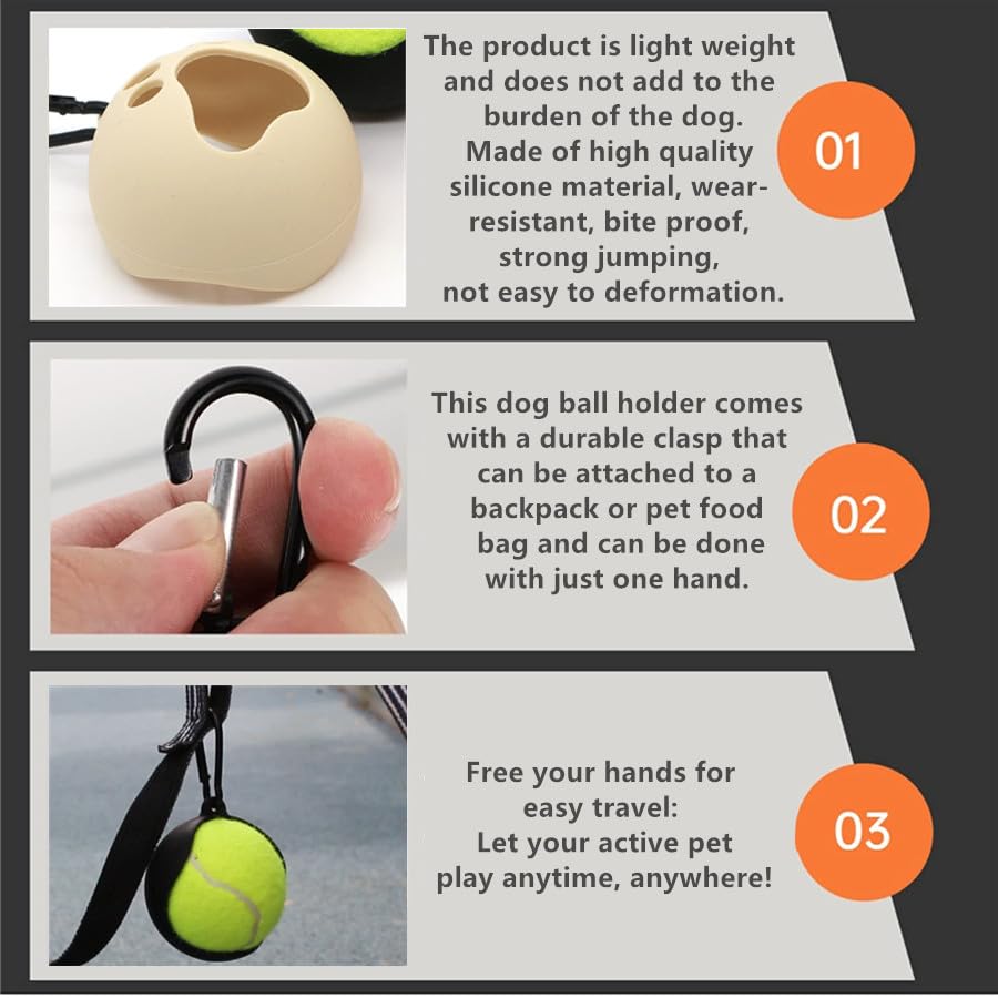 Pungi Pet Ball Holder Hands-Free Dog Ball Holder with Dog Leash Pet Ball Holder with Hands Free Dog Leash Attachment for Active Pets Easy Installation Pet Supplies(Pink Dark Green Sky Blue) - Image 4